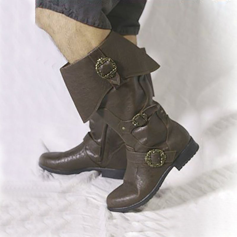 New Trade Europe And America Medieval Viking Viking Renaissance Cosplay Leather Boots - Image 2